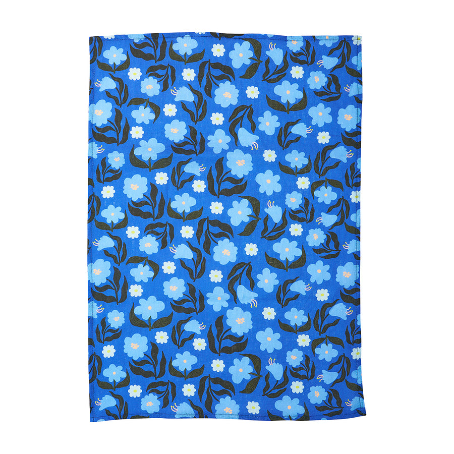 nocturnal blooms tea towel