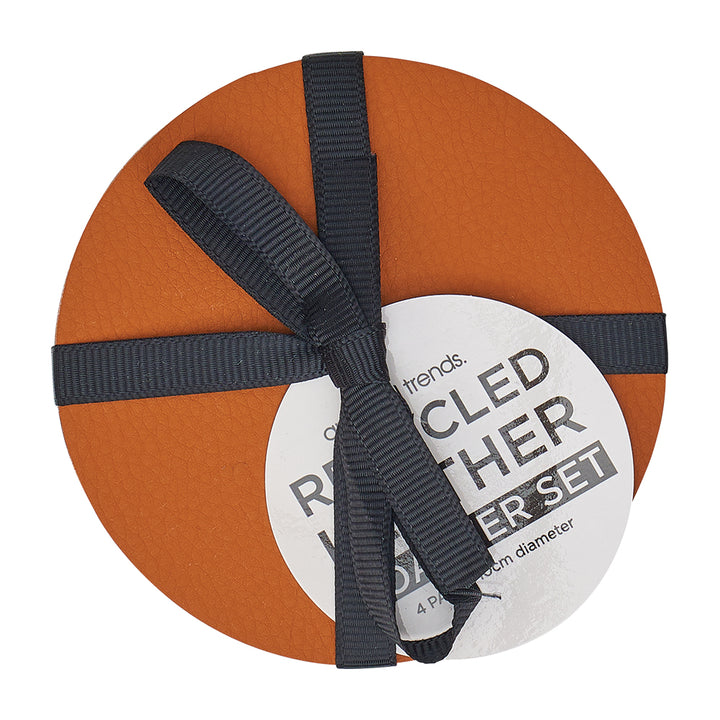 Coaster Set Round - Recycled Leather