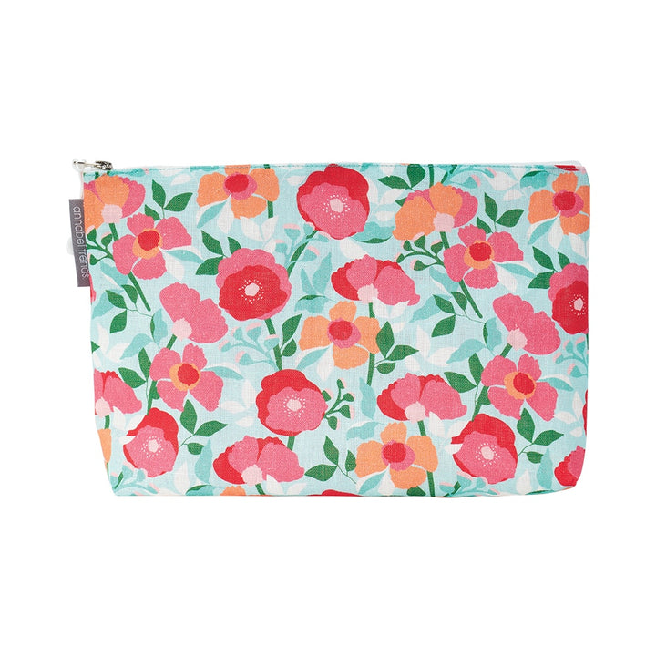 Cosmetic Bag - Linen - Large - Sherbet Poppies