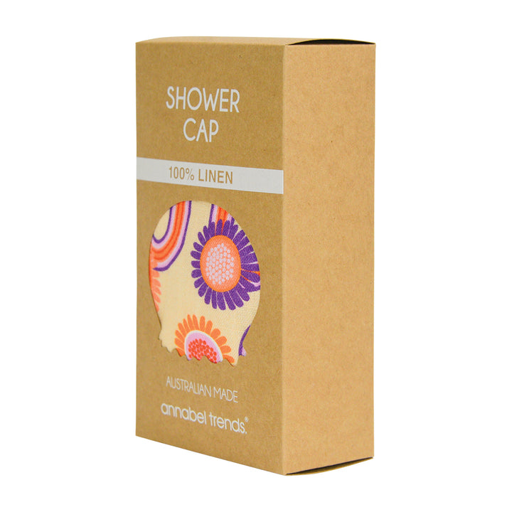 Shower Cap - Linen - Groovy Rainbows