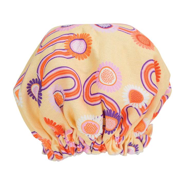 Shower Cap - Linen - Groovy Rainbows