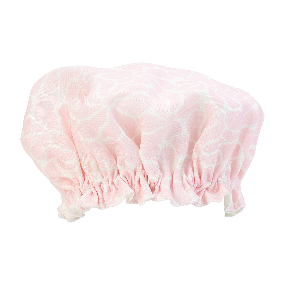 Shower Cap Linen Pink Petal Floral Annabel Trends