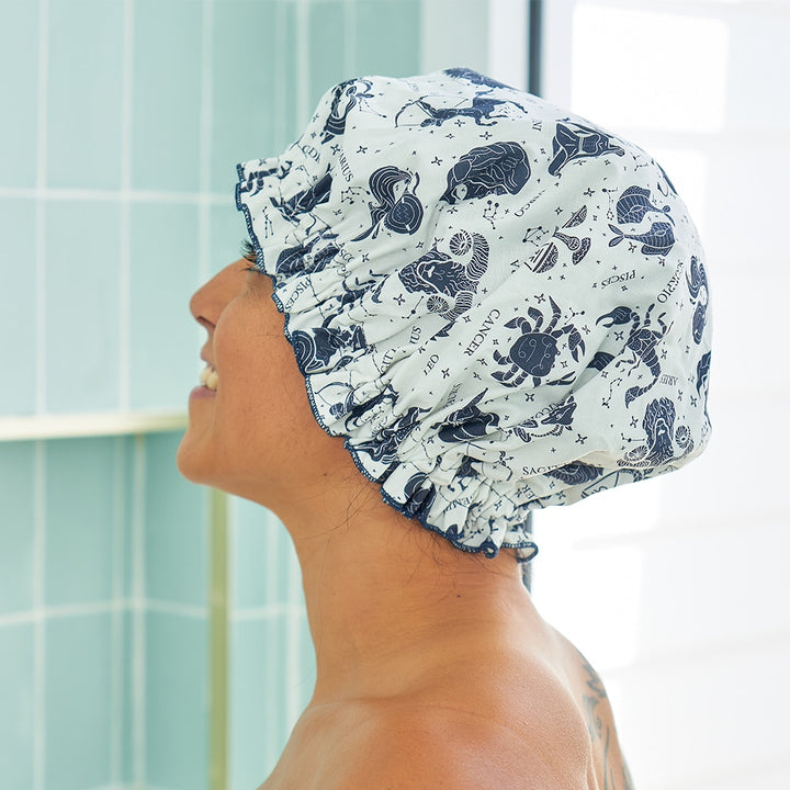 Shower Cap - Linen - Groovy Rainbows