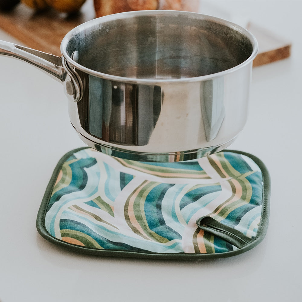 Pot Holder - Cotton - Curved Lines