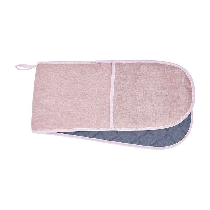Double Oven Mitt - Linen -  Rose Pink