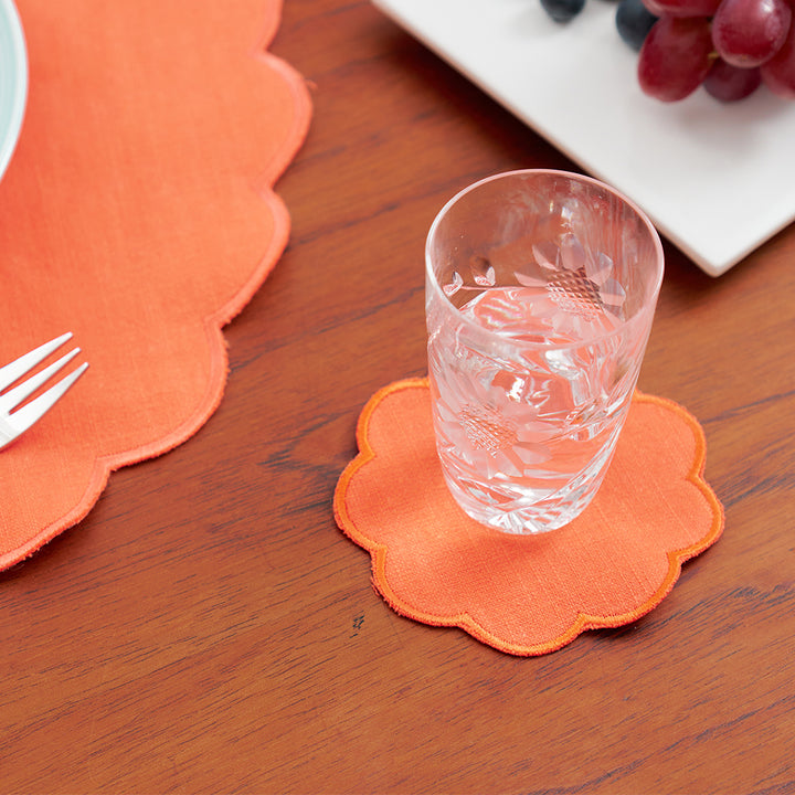 Coaster Set - Stonewashed - Scallop Edge