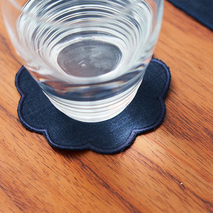 Coaster Set - Stonewashed - Scallop Edge