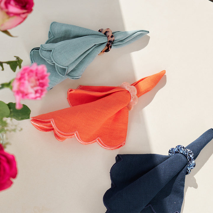 Napkin Rings - Scallop Edge -  Set of 4