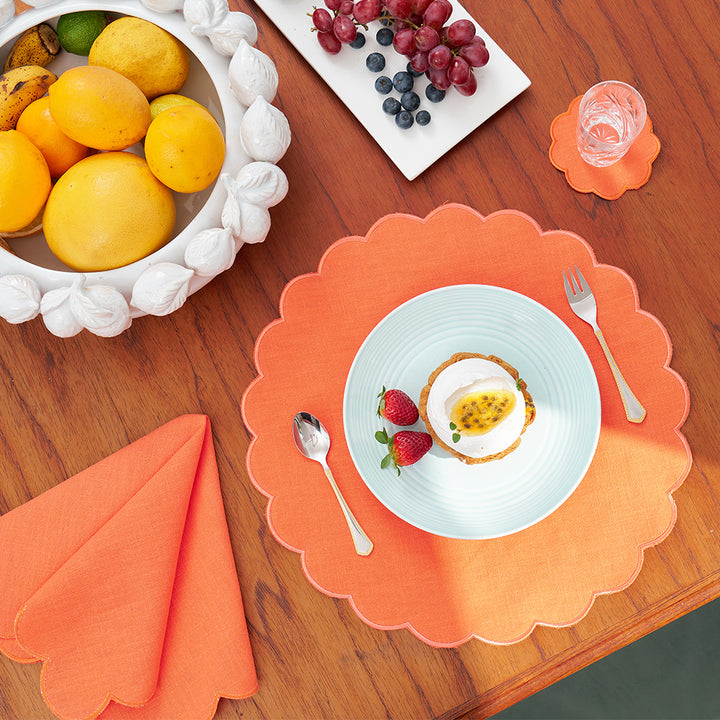 Coaster Set - Stonewashed - Scallop Edge