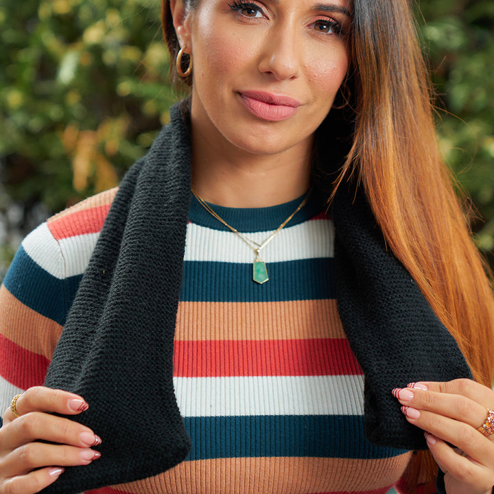 Scarf - Slip Through Knit - Emerald