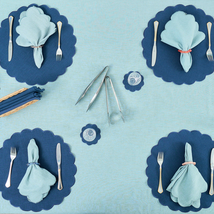 Napkin Rings - Scallop Edge -  Set of 4