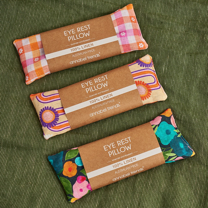 Eye Rest Pillow - Linen - Groovy Rainbows