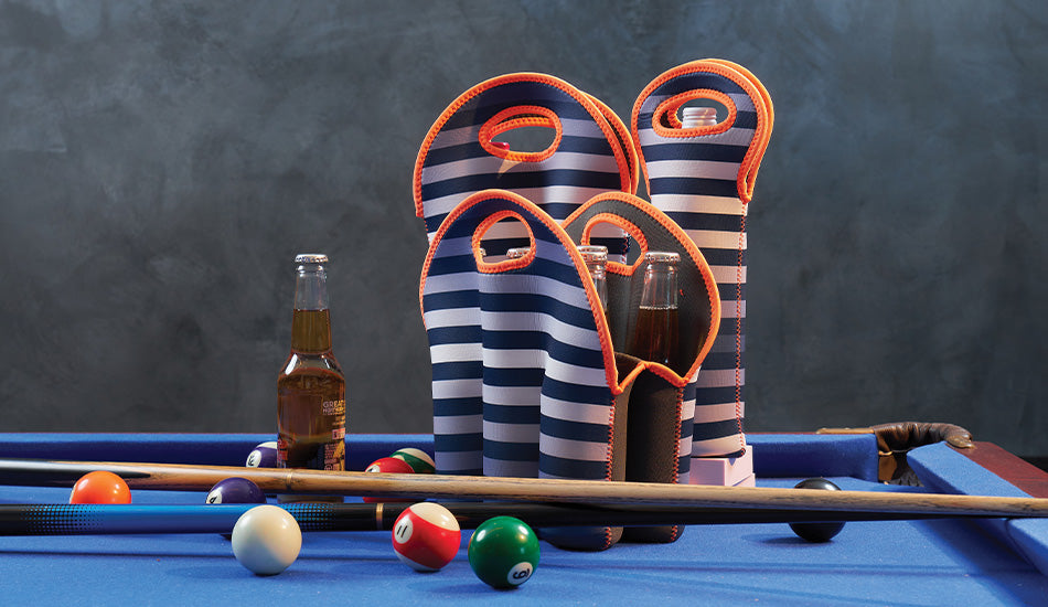 Neoprene Bottle bags and 6 pack cooler