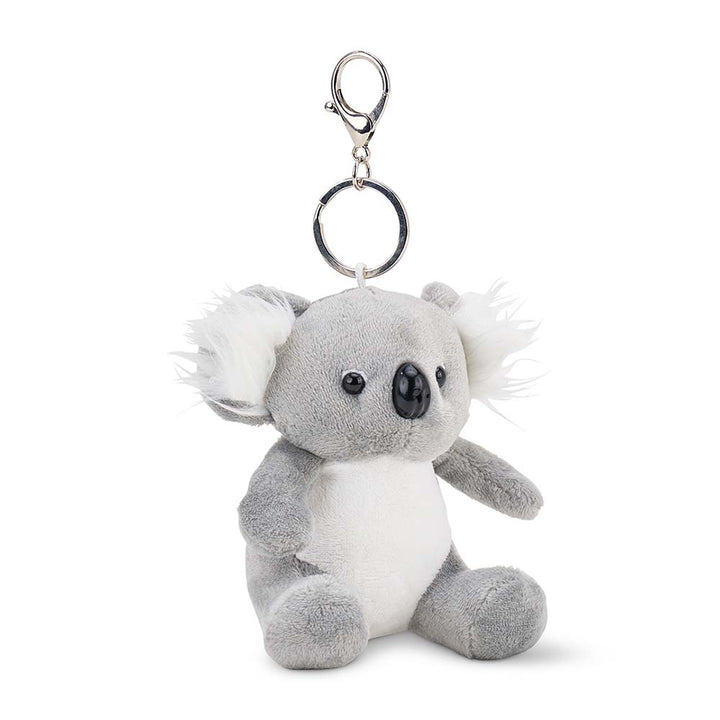 Plush koala keychain on a white background