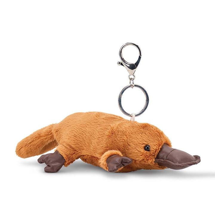 Plush platypus keychain on a white background