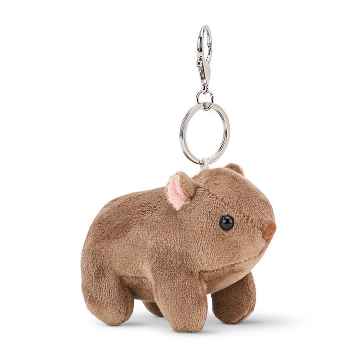 Plush wombat keychain on a white background