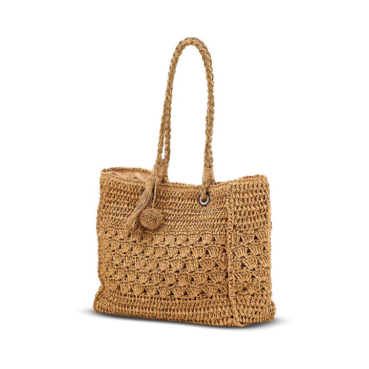 Crochet Tote with Poms
