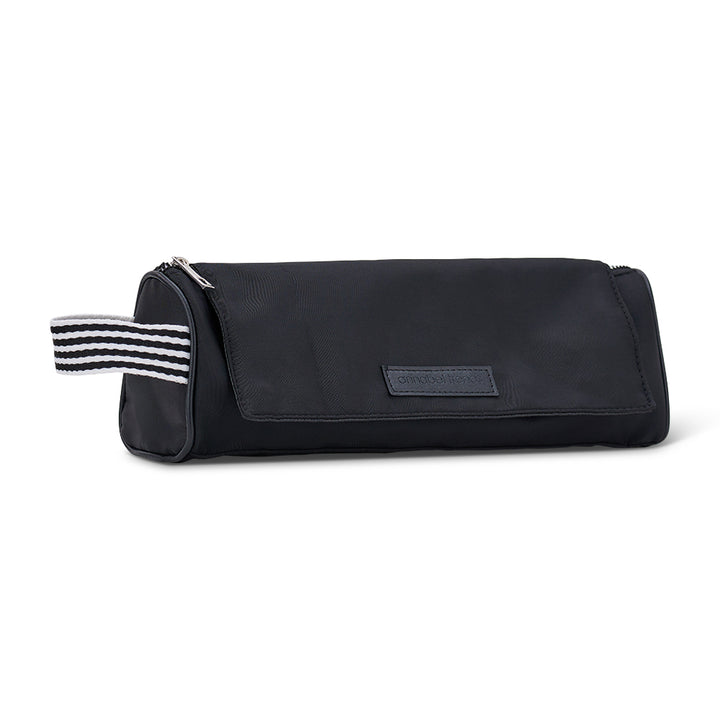 Black AT Hype Hair Tool bag with heat mat and black and white stripe handle