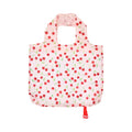Reusable shopping bag with cherry pattern on a white background