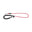 Neon pink dog leash on white background