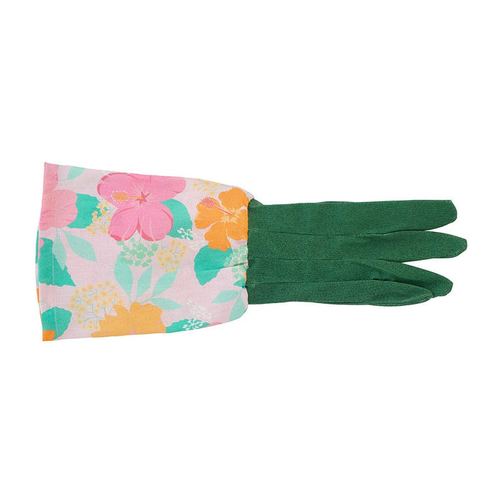 Long Sleeve Garden Gloves - Linen - Hibiscus