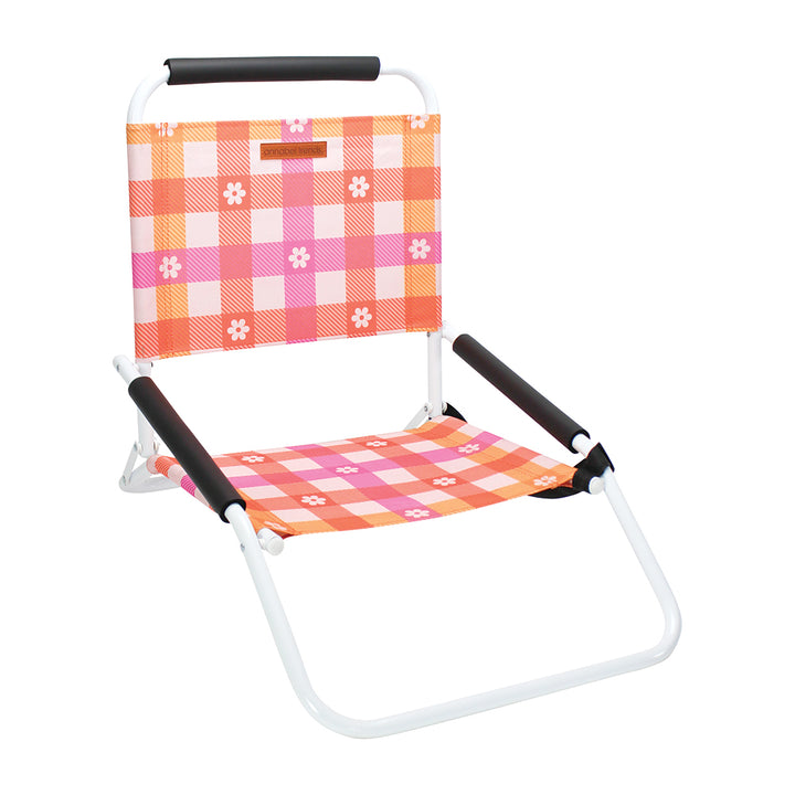 beach chair daisy gingham