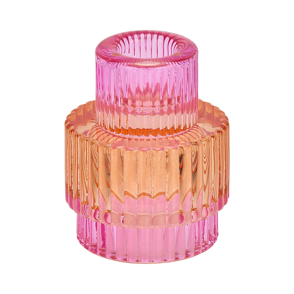 Jewel Candle Holder Large - Orange