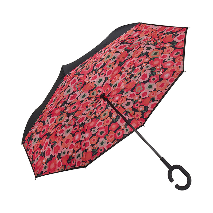 Reverse Umbrella - midnight blooms