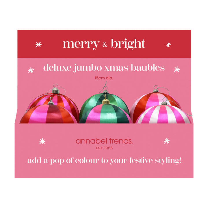 Xmas Baubles - Jumbo - CDU 6pc
