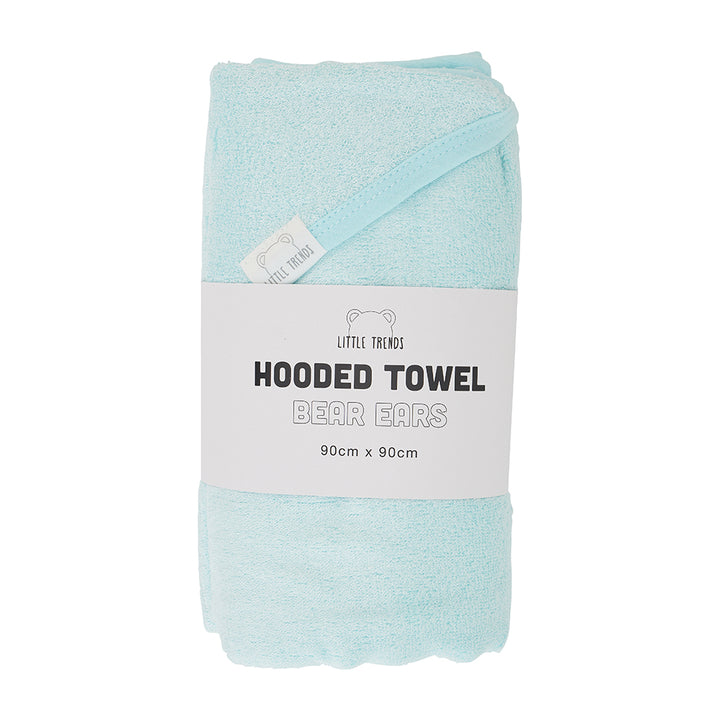 Hooded towel. Bear ears. Ice Blue