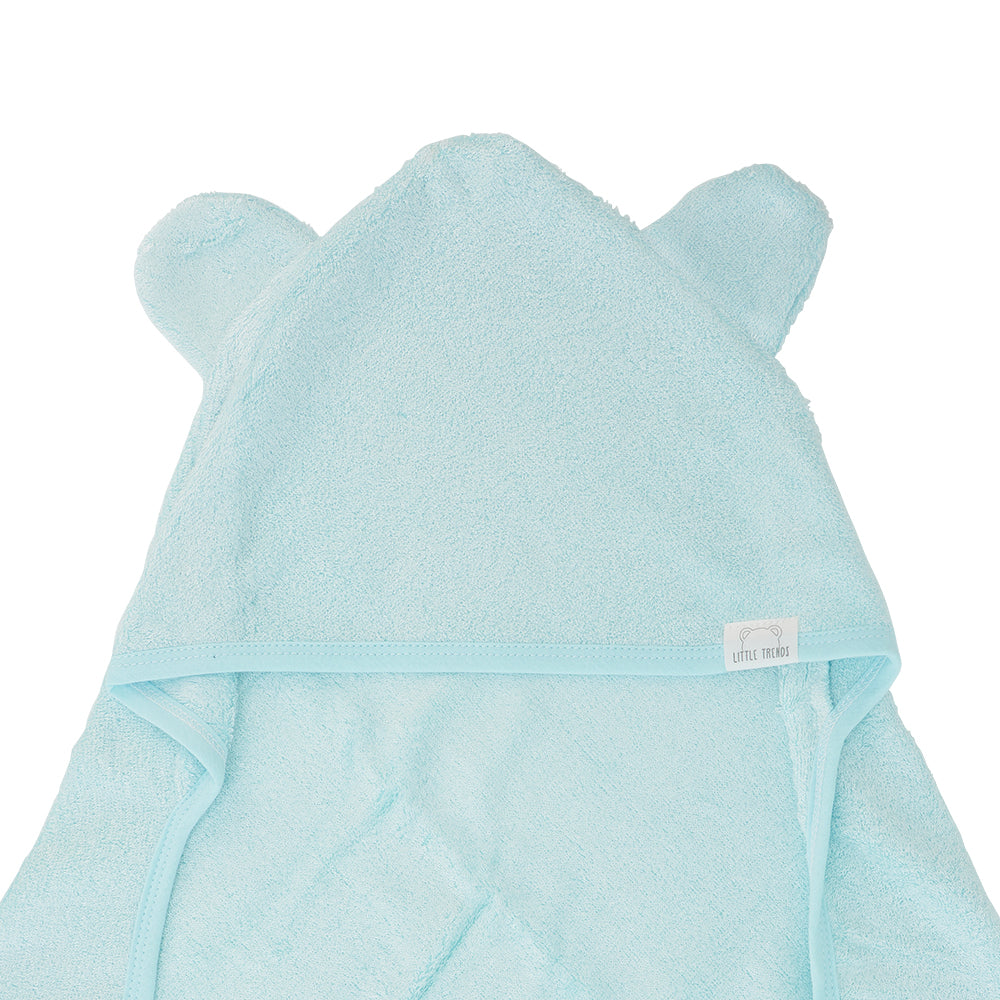 Hooded towel. Bear ears. Ice Blue
