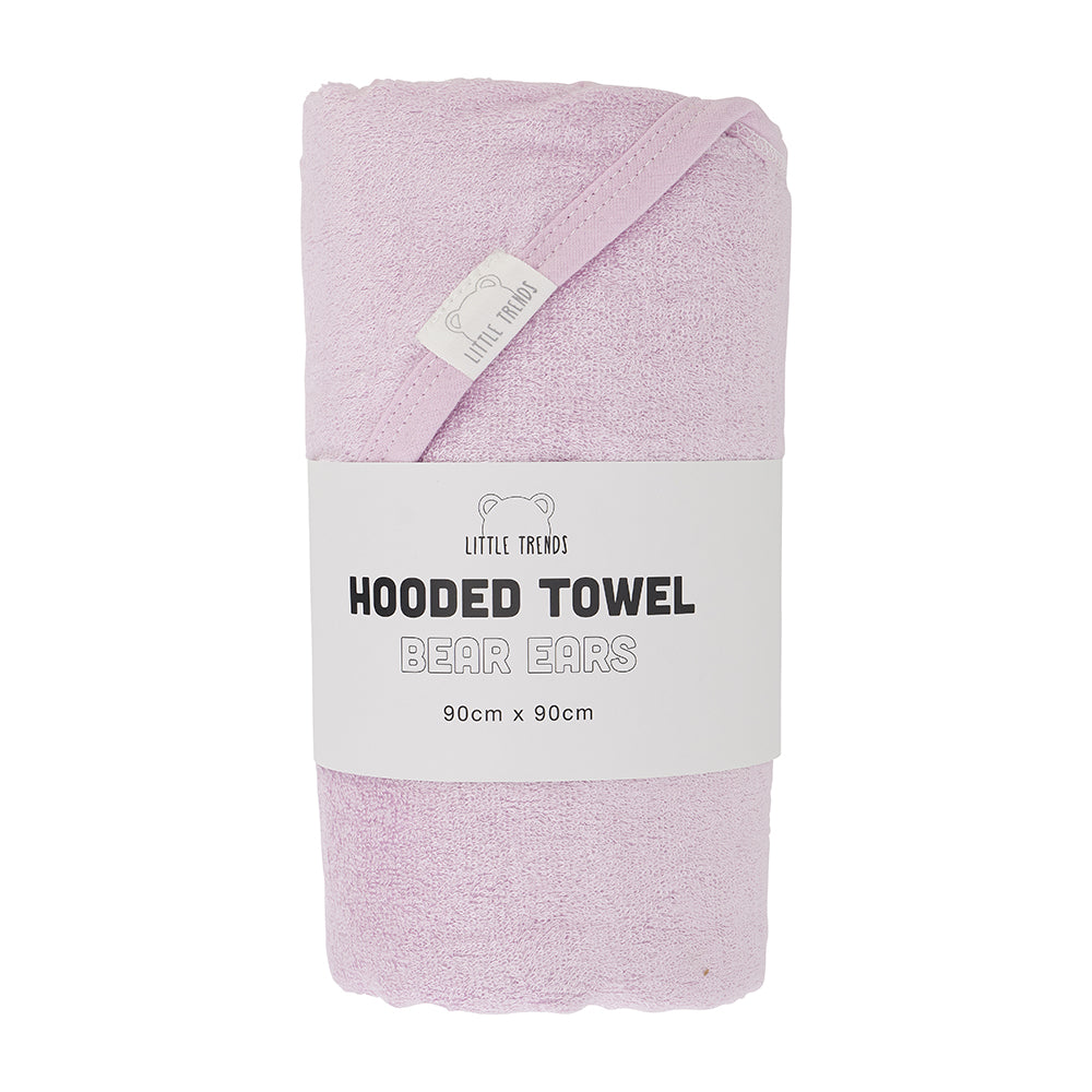 Hooded towel. Bear ears. Lilac