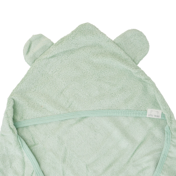 Hooded towel. Bear ears. Moss