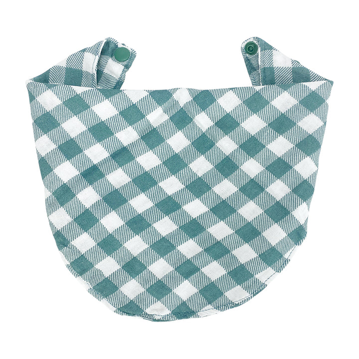 muslin bib gingham olive