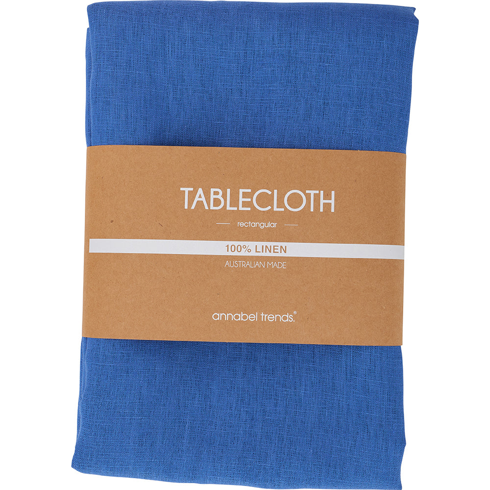 Tablecloth - Linen - Azure Blue - Medium 138cm x 240cm