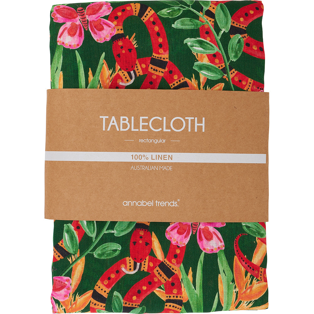 Tablecloth - Linen - Jungle Snake - Medium 138cm x 240cm