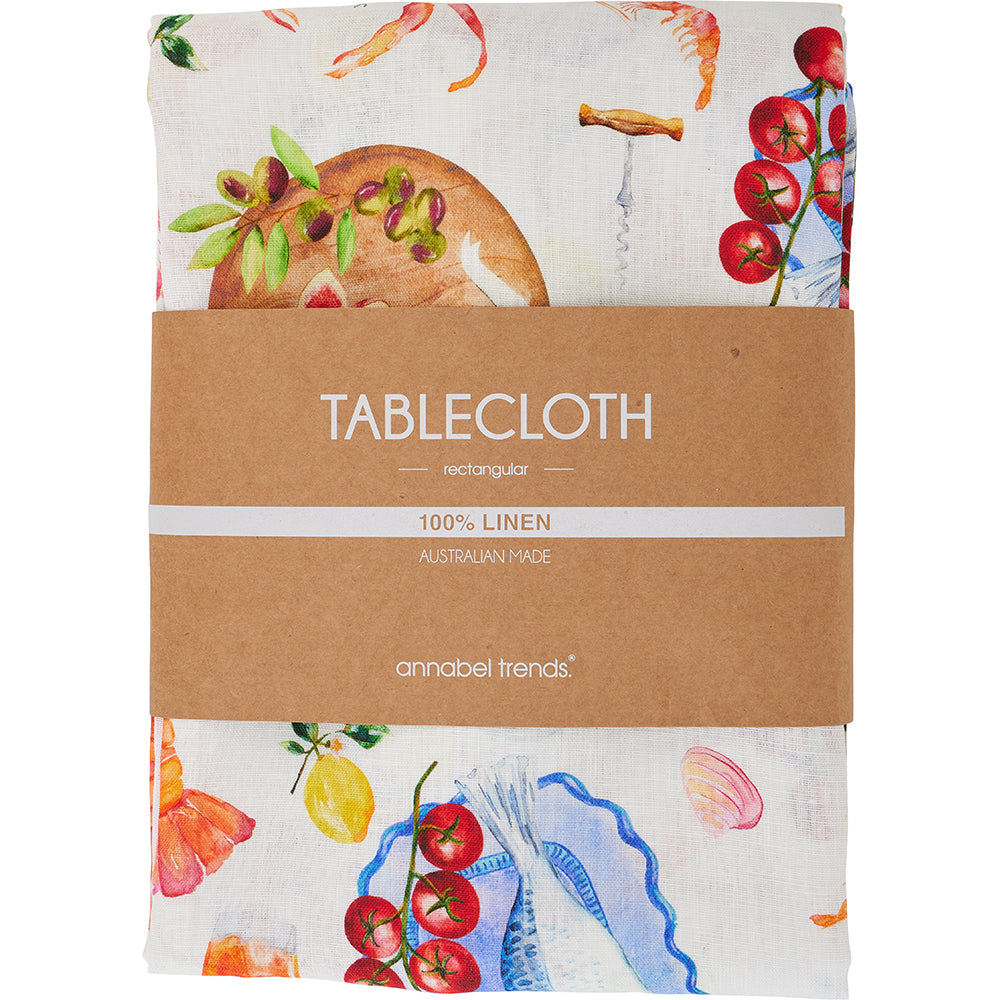 Tablecloth - Linen - Seafood Multi - Medium 138cm x 240cm