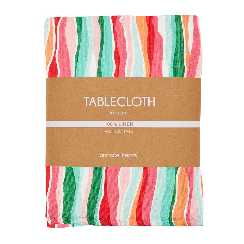 Tablecloth - Linen - Sherbet Ribbons - Large - 138cm x 300cm