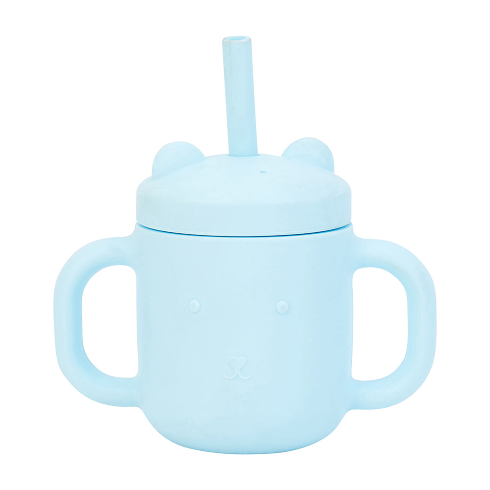 silicone sippi bear cup - iced blue
