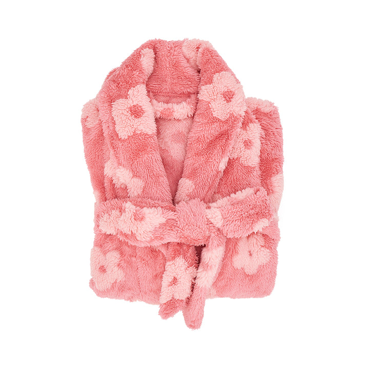Kids Bath Robe - Embossed Flower