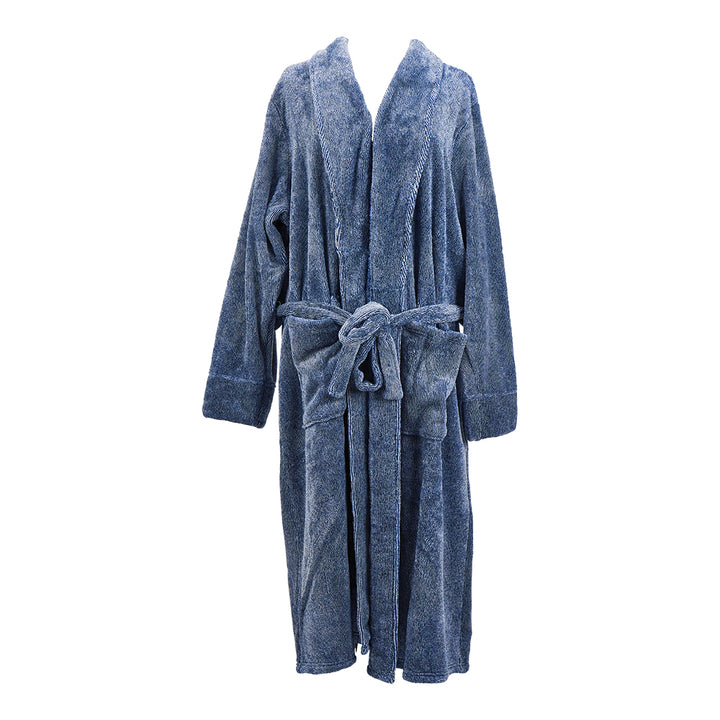 Men's Bath Robe - Navy Marle