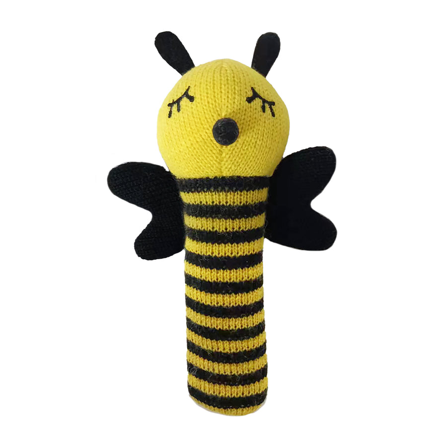 ANNABEL TRENDS KNIT HAND RATTLE - BUMBLEBEE