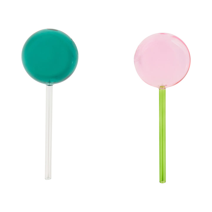 Plant Water Globes - Pink & Green - Set of 2