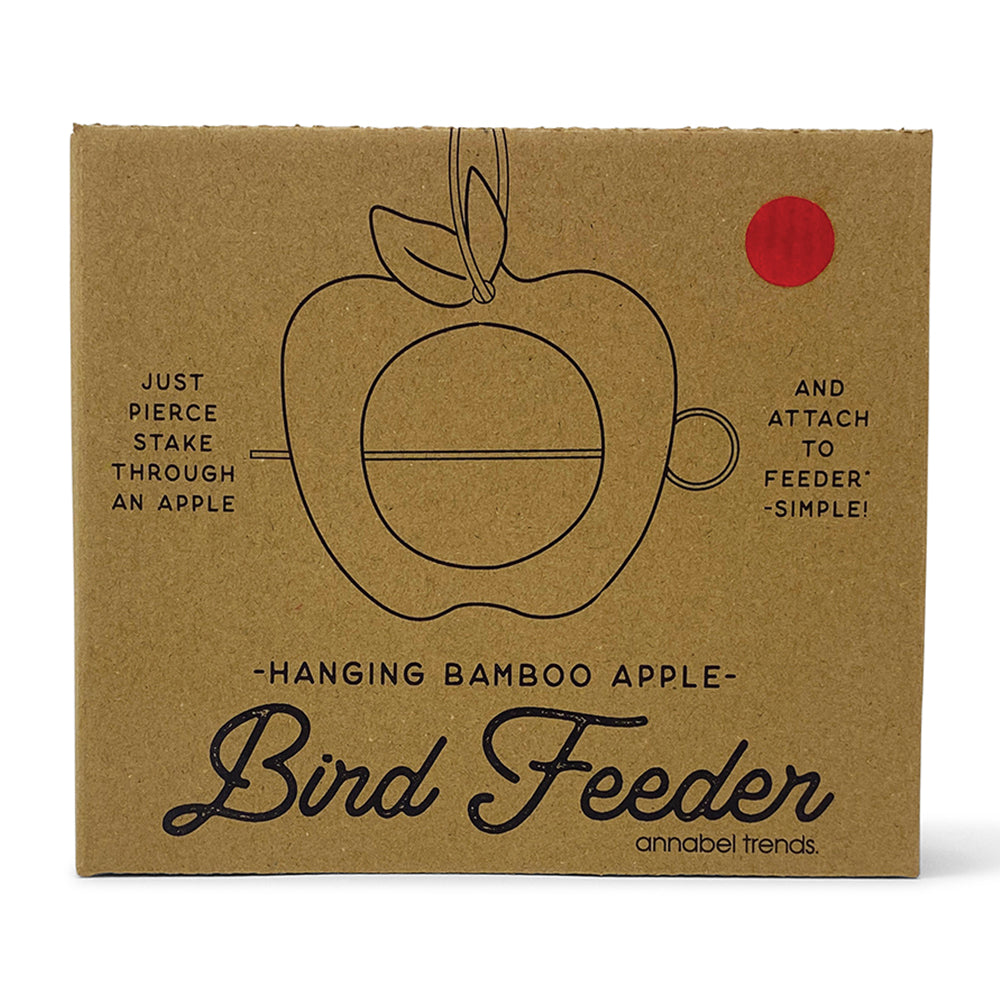 Bamboo Bird Feeder - Red Apple