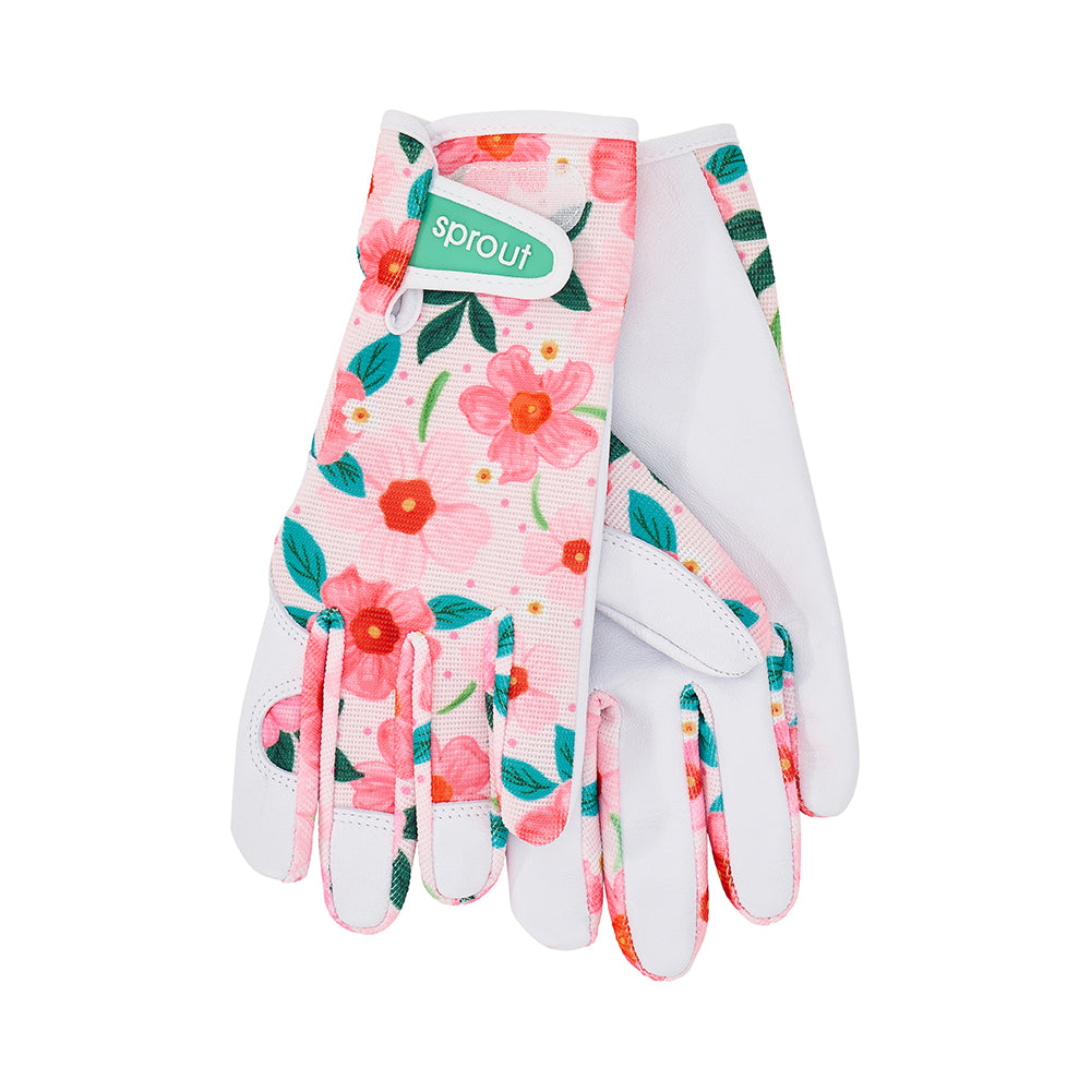 Sprout Goatskin Gloves - Printed Design