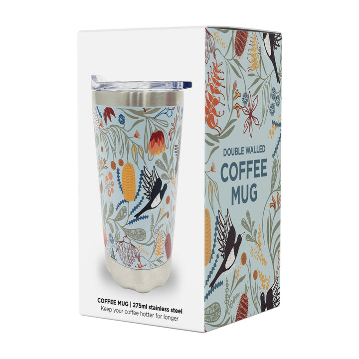 Coffee Mug- Double Wall - Stainless Steel - Design