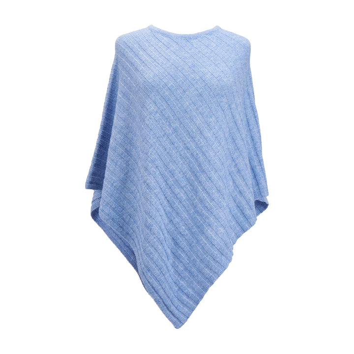 Annabel Trends Knit Poncho - marle blue