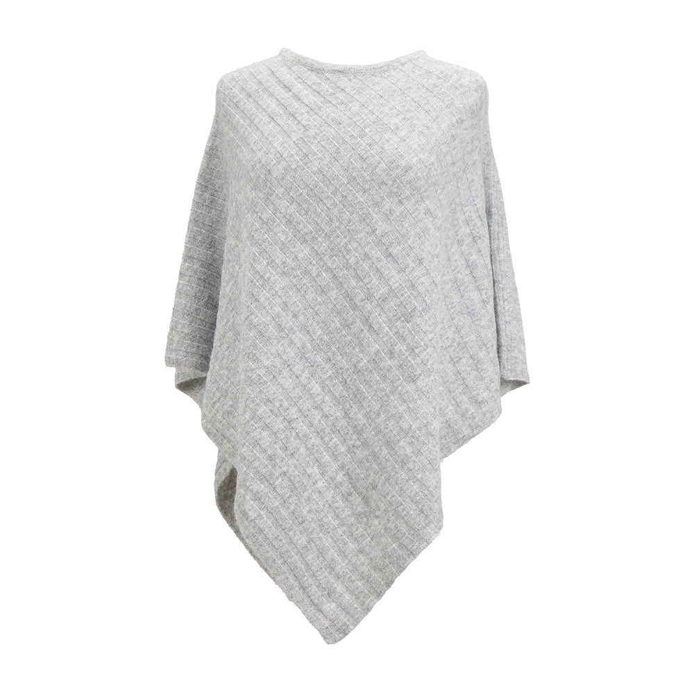 Annabel Trends Knit Poncho - marle grey