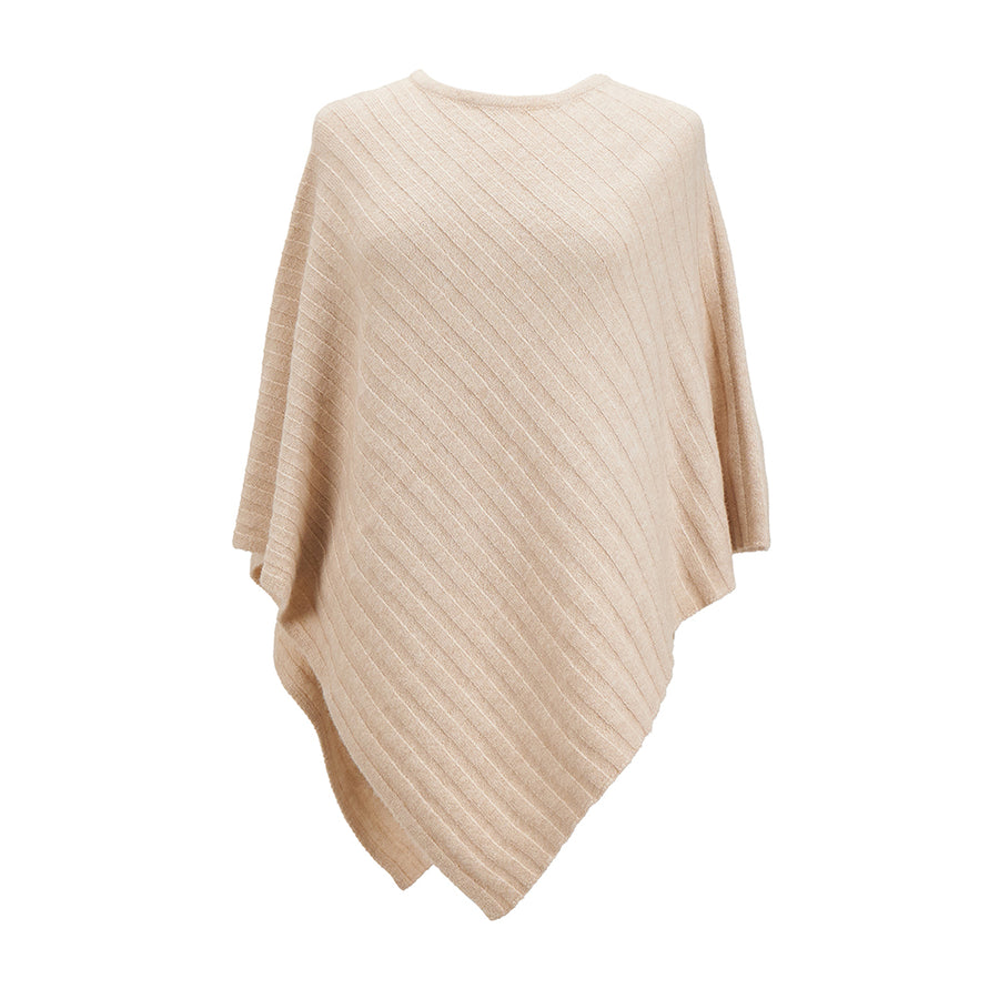 Annabel Trends Knit Poncho - Oatmeal
