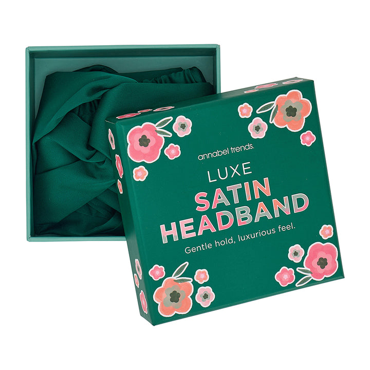Luxe Satin headband in Emerald